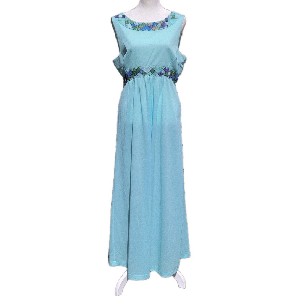 VTG 60s Emilio Pucci for Formfit Rogers Light Blue Nightgown Womens Medium